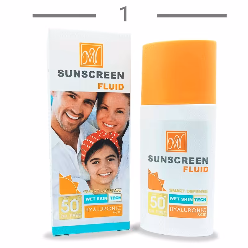 ضد آفتاب فلوئید مای SPF 50 بی رنگ انواع پوست 50 میل