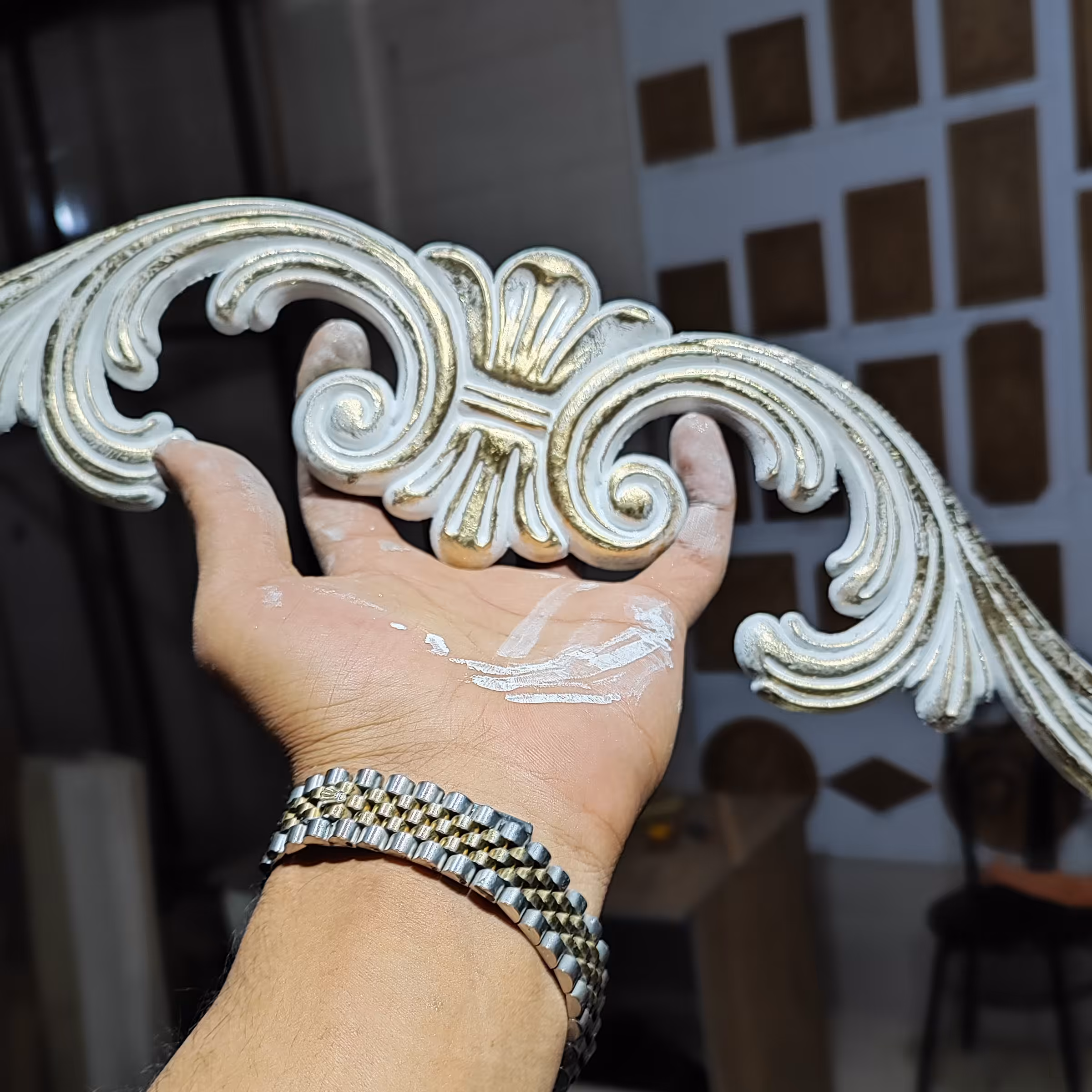 گل منبت چوبب