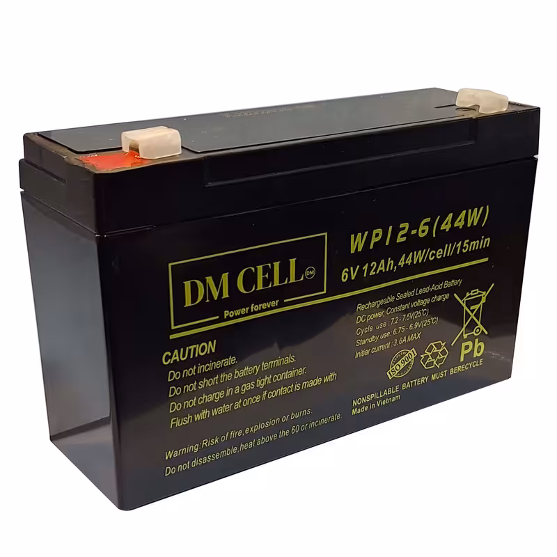 باتری سیلد اسید 6 ولت 12 آمپر ساعت دی ام سل مدل 6V-12AH