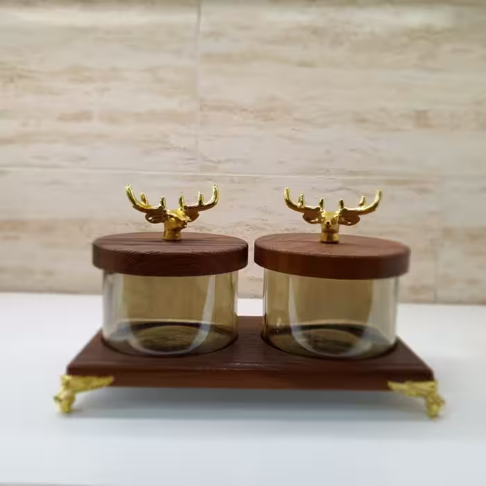 ادویه 2 پارچه طرح چوب گوزنی