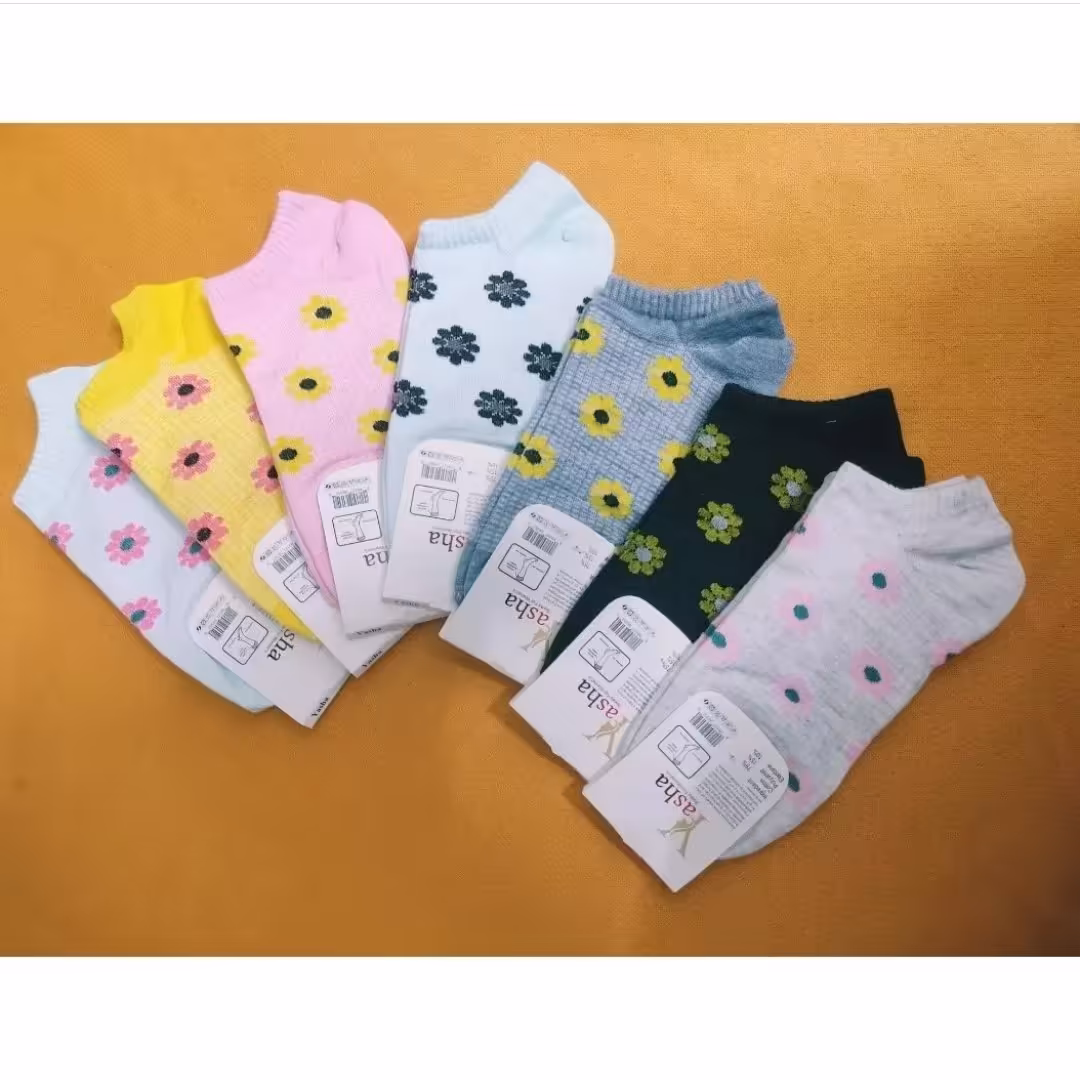 جوراب مچی گل گلی رنگی رنگی یاشا