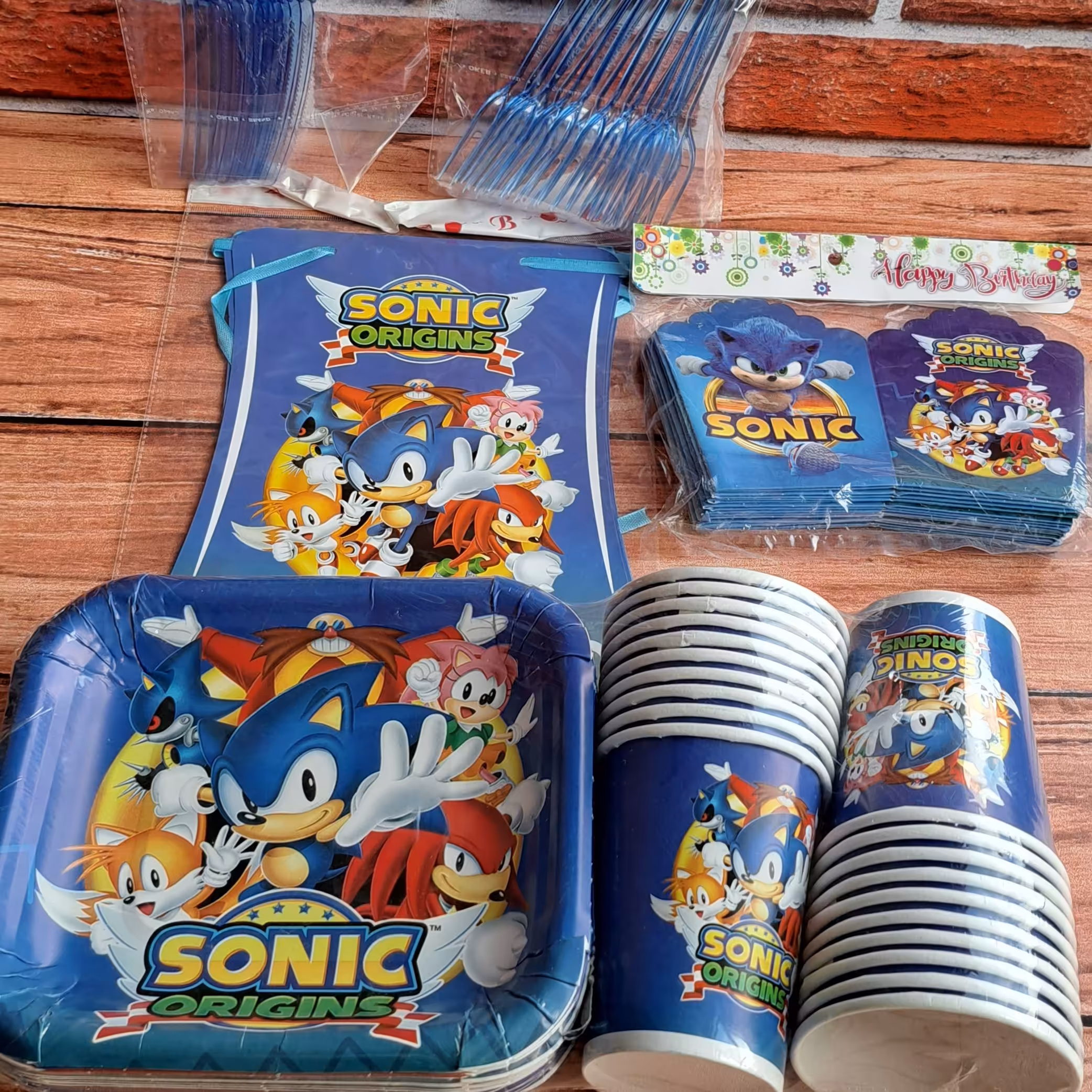 تم تولد پسرونه سونیک پک کامل 20 نفره 102 تیکه 