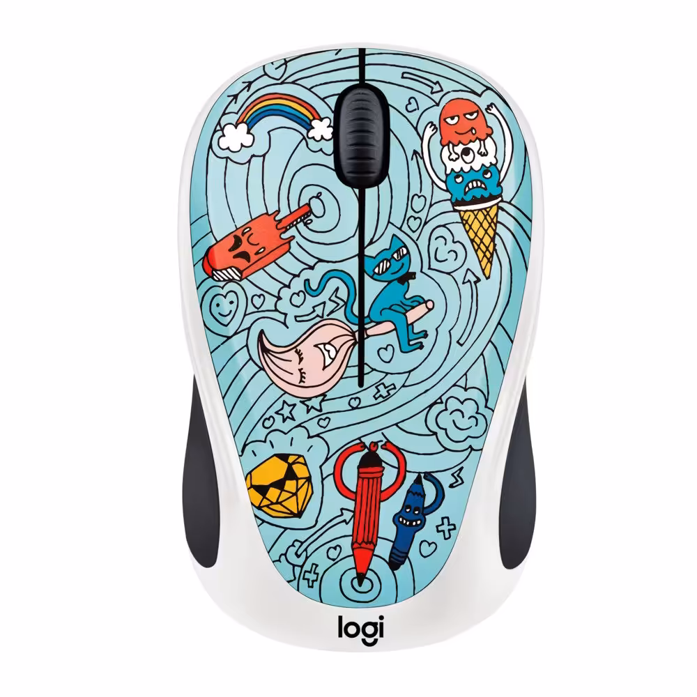 قیمت و خرید ماوس بی‌سیم لاجیتک سری Doodle مدل M238 Bae-Bee Blue | یاس ارتباط