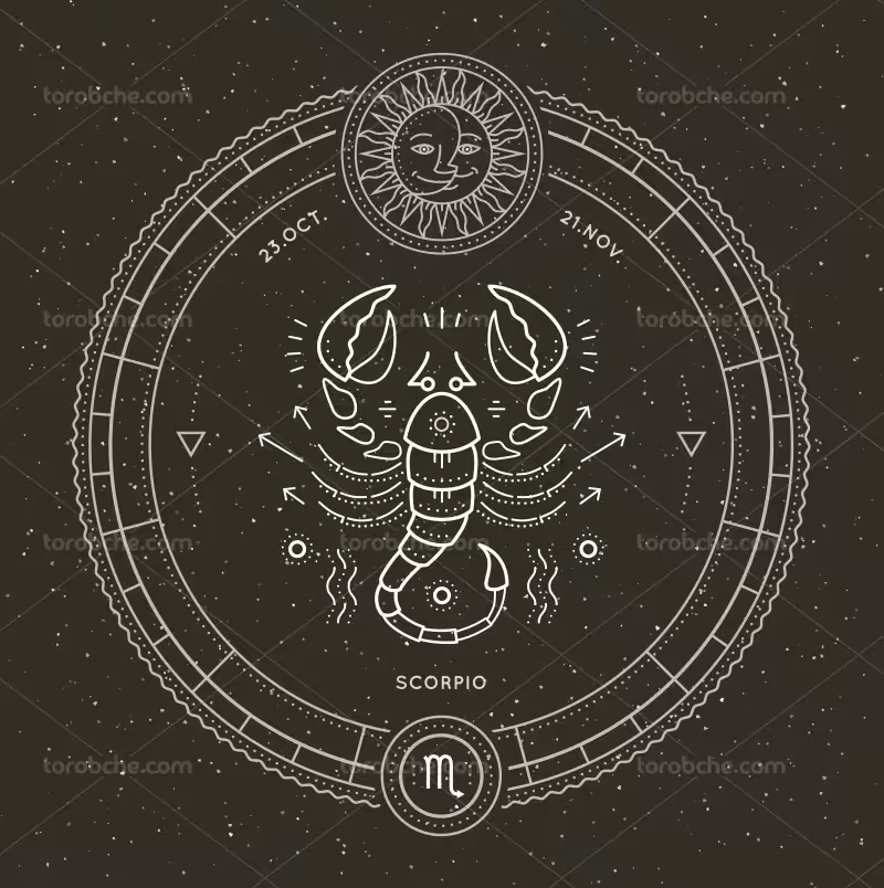 وکتور نماد زودیاک آبان | گرافیک با طعم تربچه