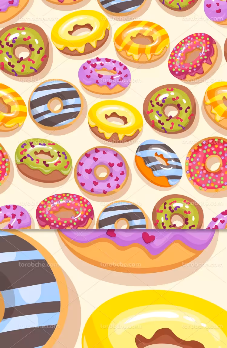 وکتور پس زمینه دونات | گرافیک با طعم تربچه