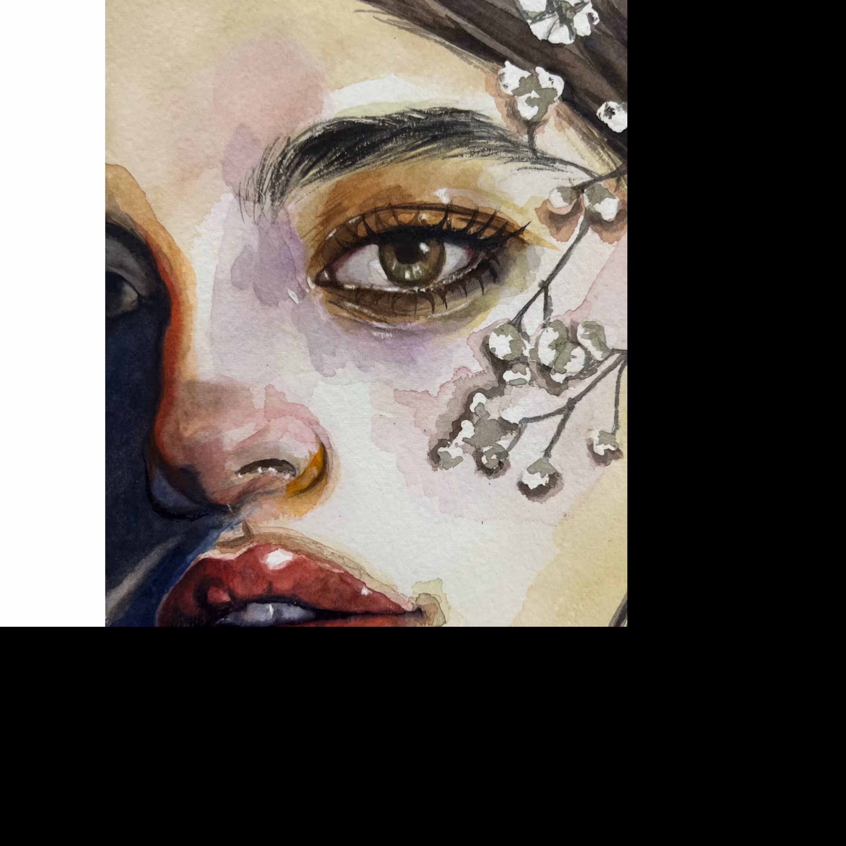 تابلو آبرنگ چهره ی فانتزی