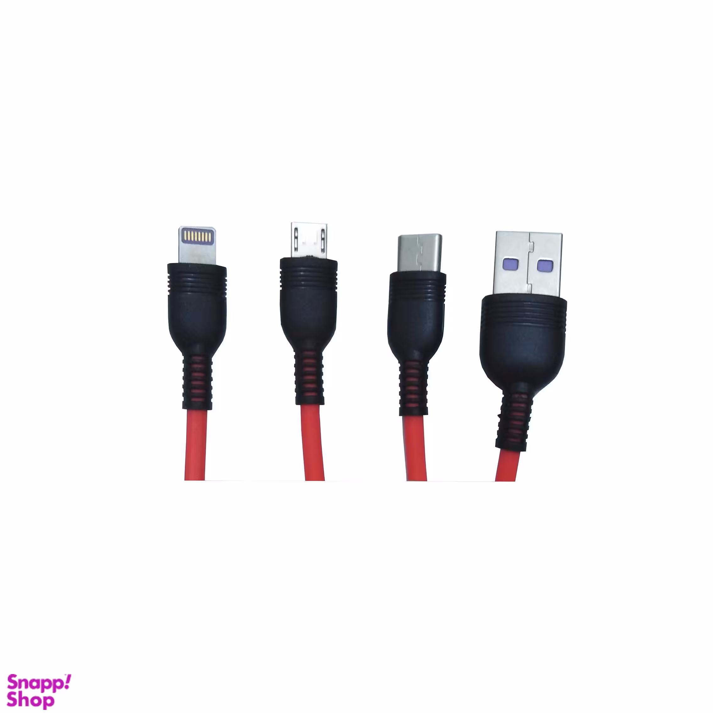 کابل تبدیل USB به Lightning / Micro USB / USB-C ترانیو (Tranyoo) مدل Xs2 به طول 1.2m