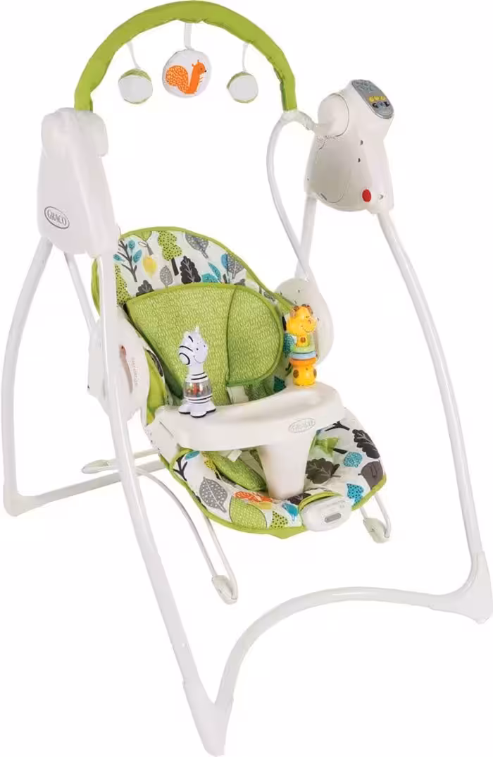 تاب برقی گراکو امریکا دوکاره بانسر شونده و دارای تنظیم خواب و شش سرعته موزیکال               GRACO SWING & BOUNCER