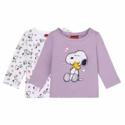 پک دو عددی بلوز بچگانه برند آلمانی lupilu سایز 2تا6 ماه طرح اسنوپی