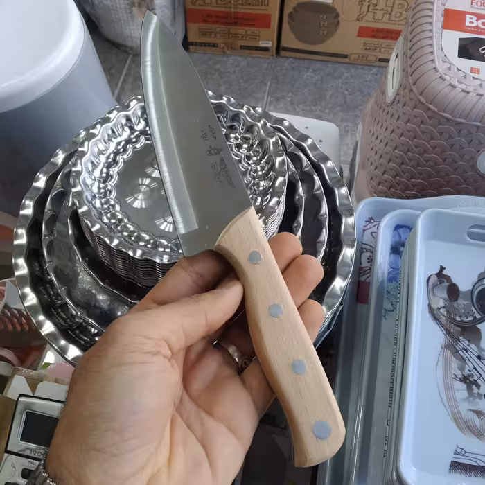 چاقو گوشت و مرغ حیدری دسته چوبی