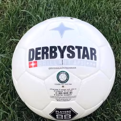 توپ چمنی دربی استار وارداتی بادوام رنگ سفید سایز 5