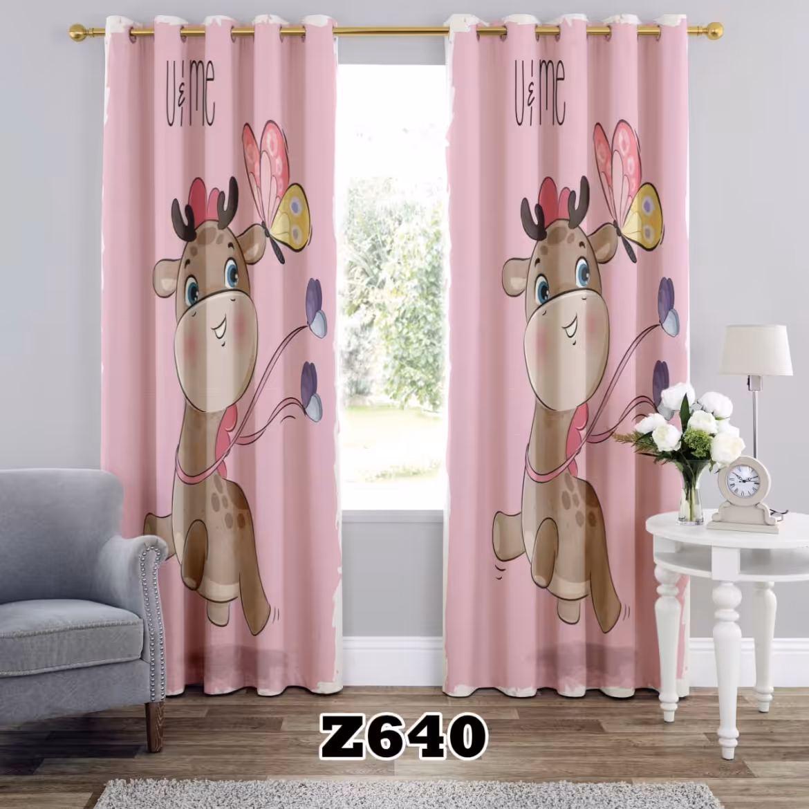 یک عدد پنل پرده اماده طرح کارتونی z640