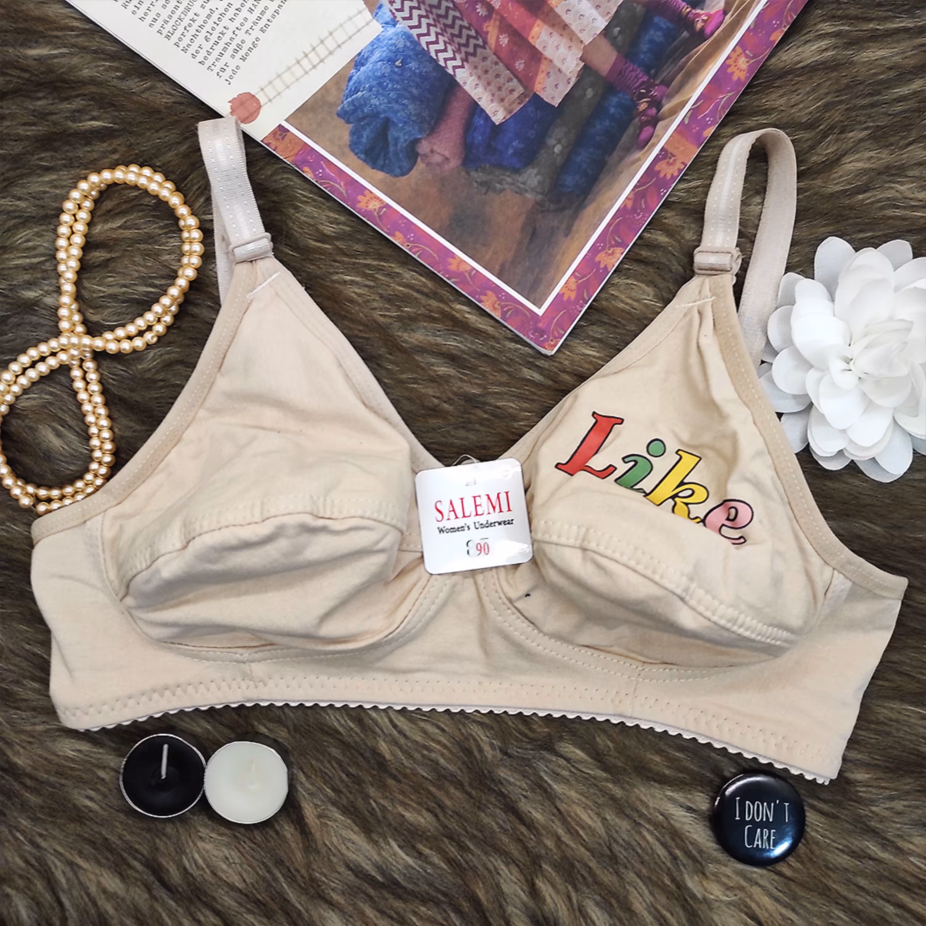 سوتین تمام نخی 2 لایه بدون فنر رنگ بندی 75 تا 90