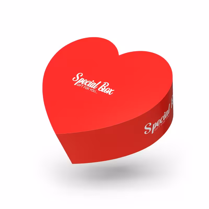 هارد باکس قلبی کلاسیک با ارتفاع 5.5، رنگ قرمز و ظرف داخلی تک شبکه - پک 30 عددی