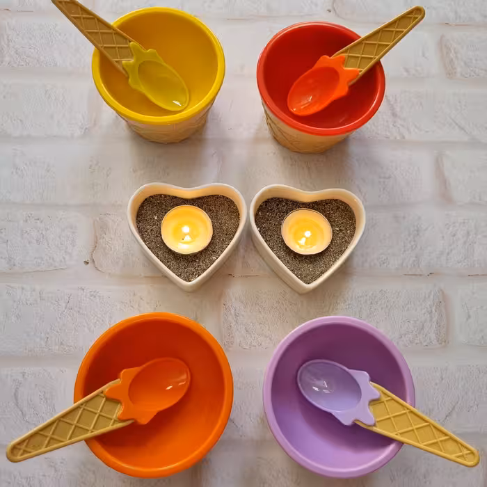 پیاله بستنی خوری دوتایی 