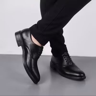 کفش مجلسی چرم مردانه طرح رویال بندی ساده