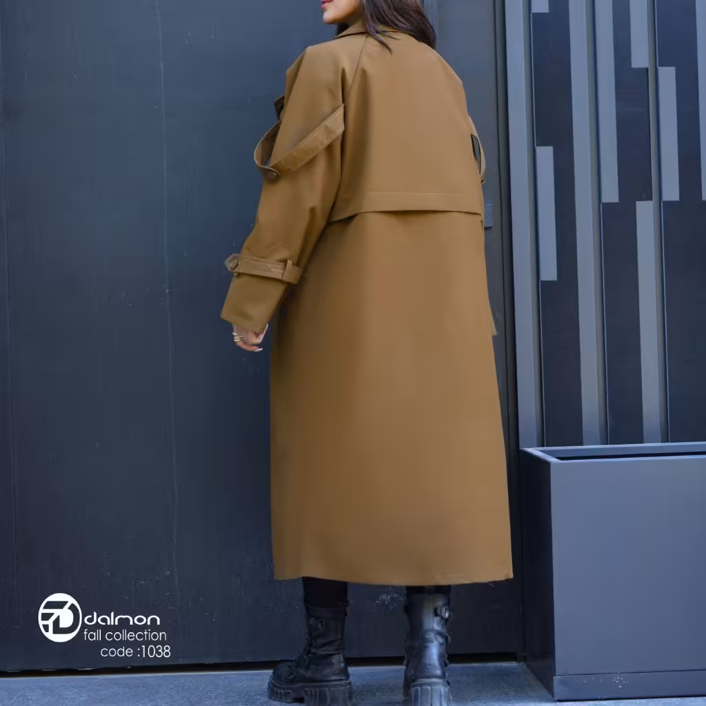 بارانی بلند آستردار پاییزی