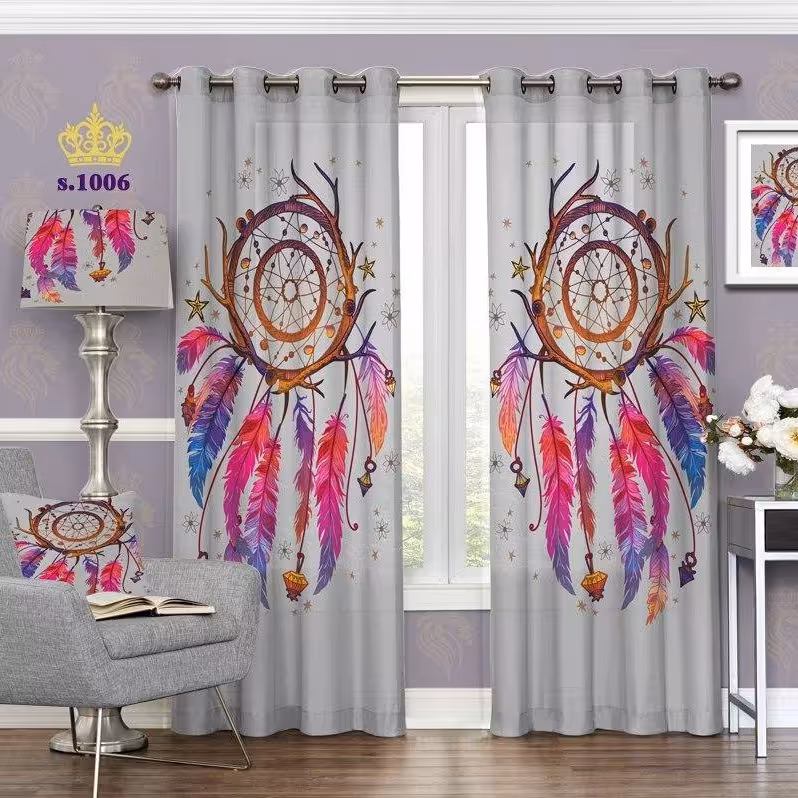 پرده تصویری پانچ دو قواره پانچ طرح پر فانتزی کد 1006