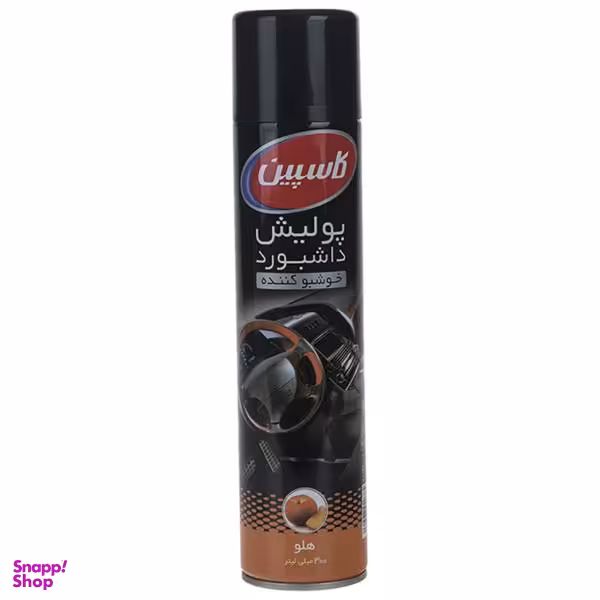 اسپری پولیش داشبورد خودرو کاسپین مدل Peach حجم 300 میلی‌ لیتر