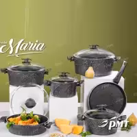 سرویس قابلمه 11 پارچه مدل ماریا  گرانیتی فورج پی ام تی خاکستری