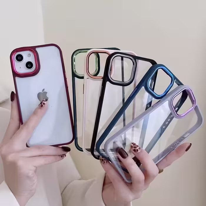 کاور  شفاف دکمه فلزی مدل New Skin مناسب برای گوشی موبایل Samsung Galaxy A50-A50s-A30s