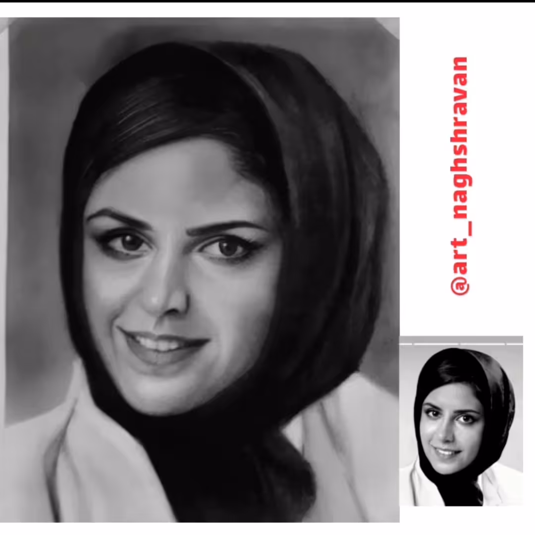 طراحی چهره سیاهقلم سایز a4