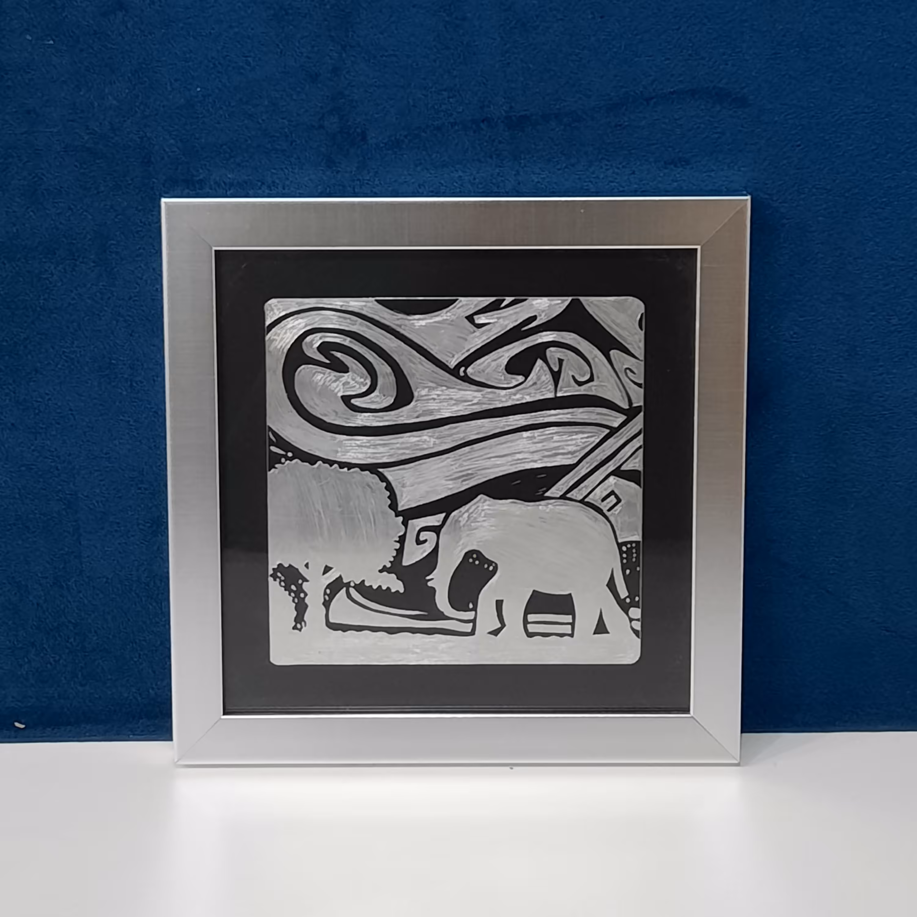 تابلو فلز  تراش نقره  