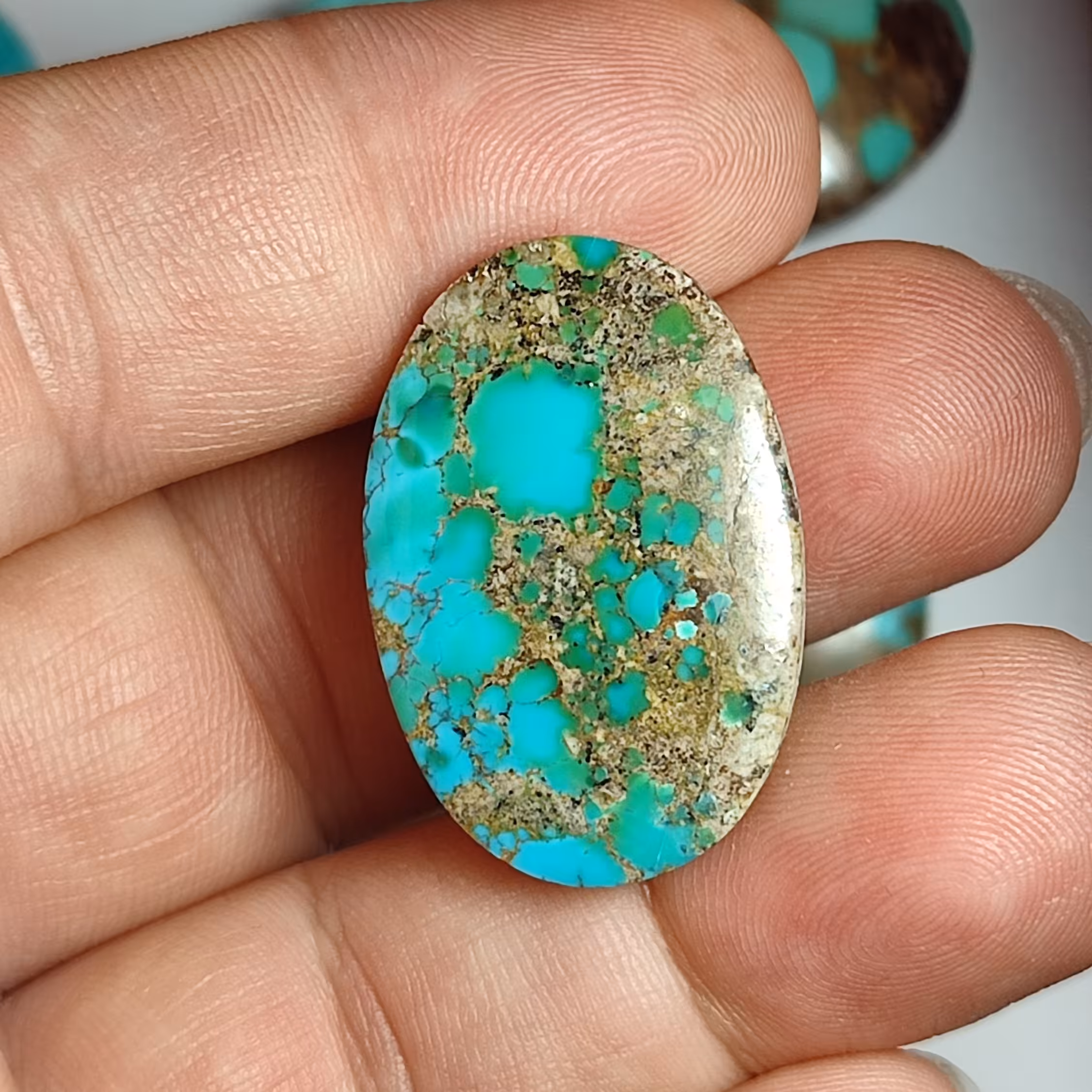 نگین فیروزه نیشابور قیمت کارگاهی وزن 7.4 گرم