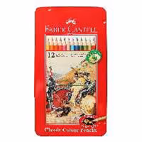 خرید مداد رنگی 12 رنگ فابر کاستل مدل کلاسیک جعبه فلزی