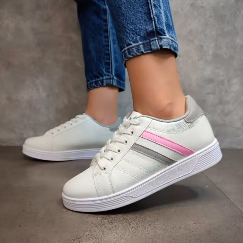 کفش اسپرت (کتونی) آدیداس بوراک ونس زنانه سفید صورتی طوسی سایز 37-38-39-40 شیک Adidas دخترانه