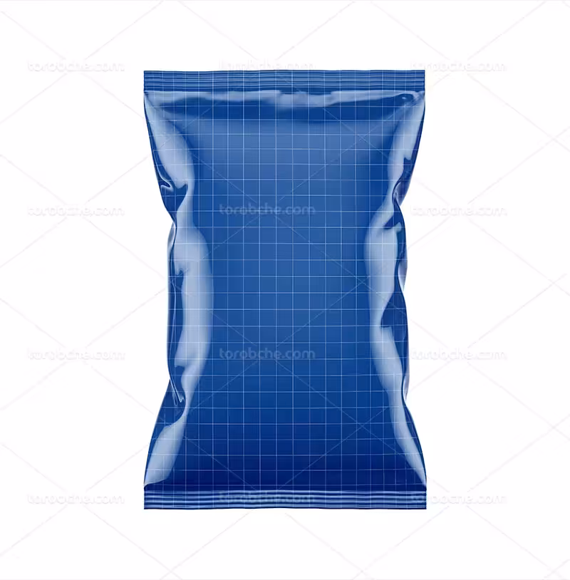 موکاپ بسته بندی محصول پلاستیکی لایه باز | گرافیک با طعم تربچه