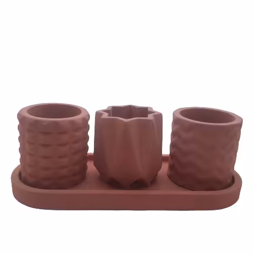 ست چند منظوره دکوراتیو بتنی رنگ کالباسی