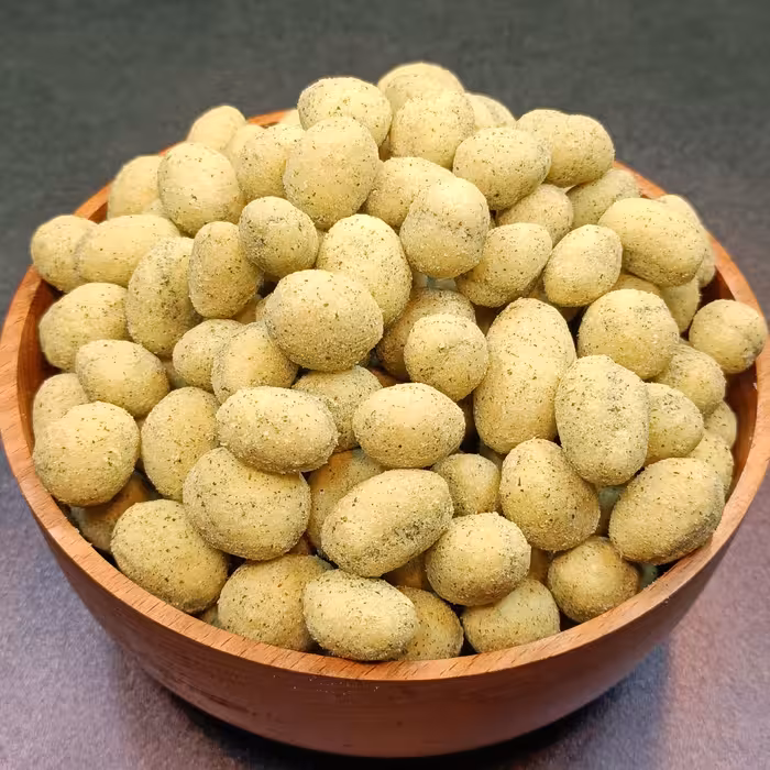 بادام زمینی روکش دار با طعم پیازجعفری تازه (200 گرمی) آجیل و خشکبار مهران 