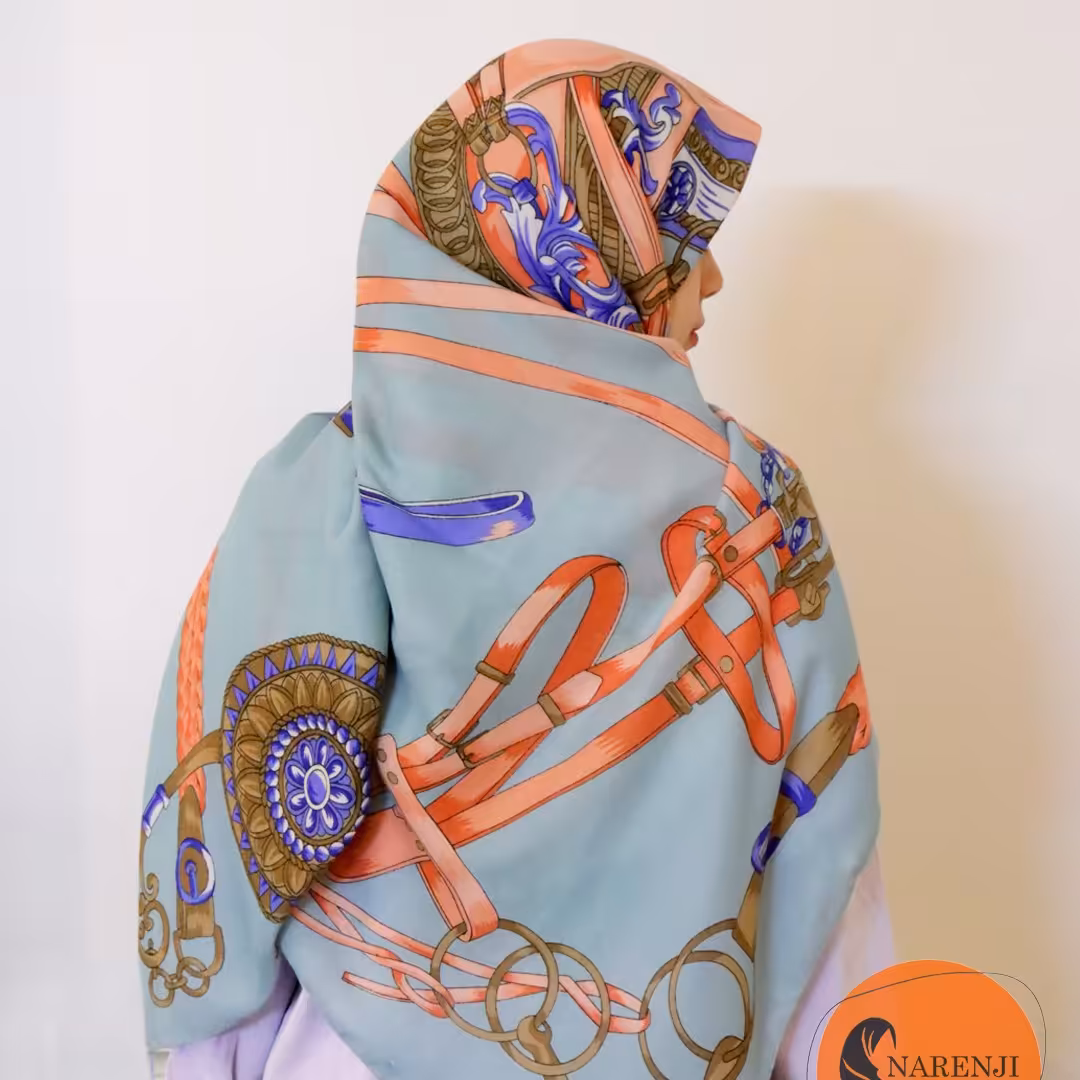 روسری نخ پنبه طرح دار وارداتی