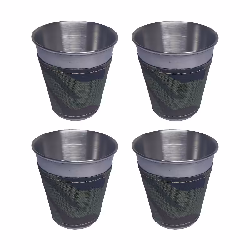 استکان مدل کیف دار طرح چریکی مجموعه 4 عددی