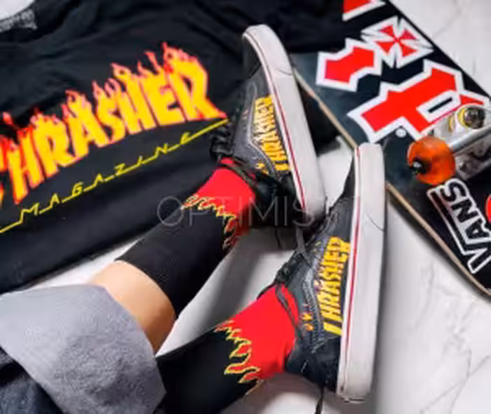 جوراب آتش ساقدار نخ پنبه فری سایز