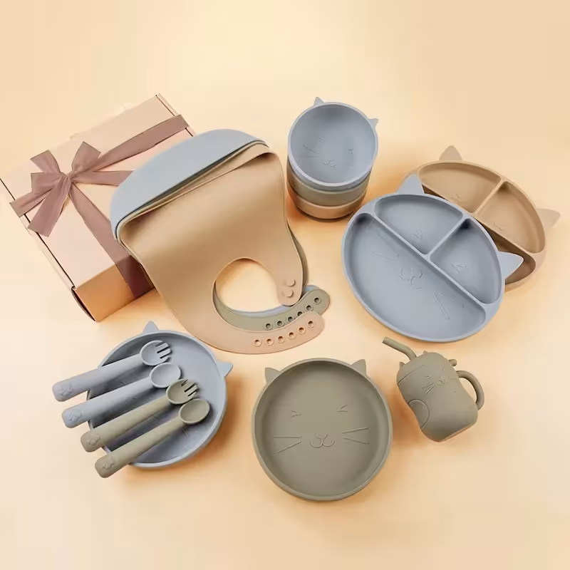 ست غذاخوری 6 تکه سیلیکونی نوزاد طرح خرس