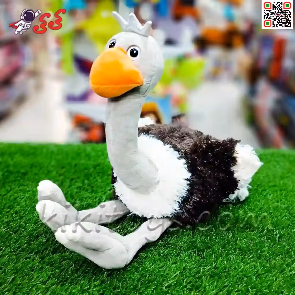 عروسک پولیشی شترمرغ تاج دار 35 سانتیمتر اسباب بازی Ostrich polishing doll 60010
