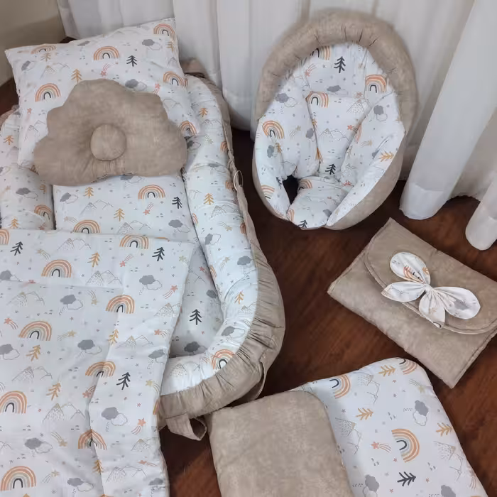 ست کامل تشک لبه دار-تشک همراه-تشک بازی-بالش شیردهی