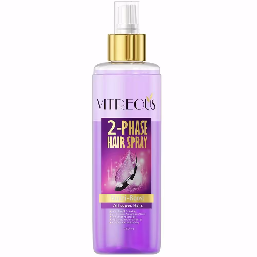 اسپری دو فاز مناسب انواع مو ویتروس 250 میل ( بنفش ) نرم کننده و درخشان کننده آبرسان و مرطوب کننده محافظت از مو