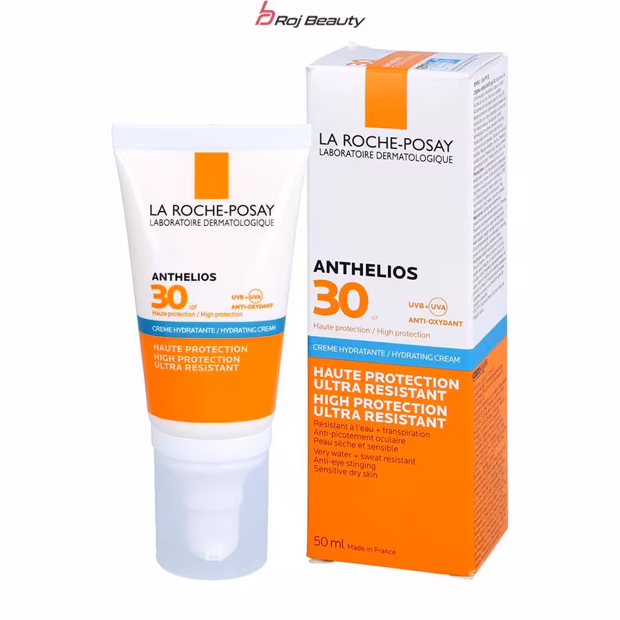کرم ضد آفتاب و آبرسان بی رنگ پوست خشک و حساس لاروش پوزای La Roche Posay Anthelios SPF30 Crème Hydratante