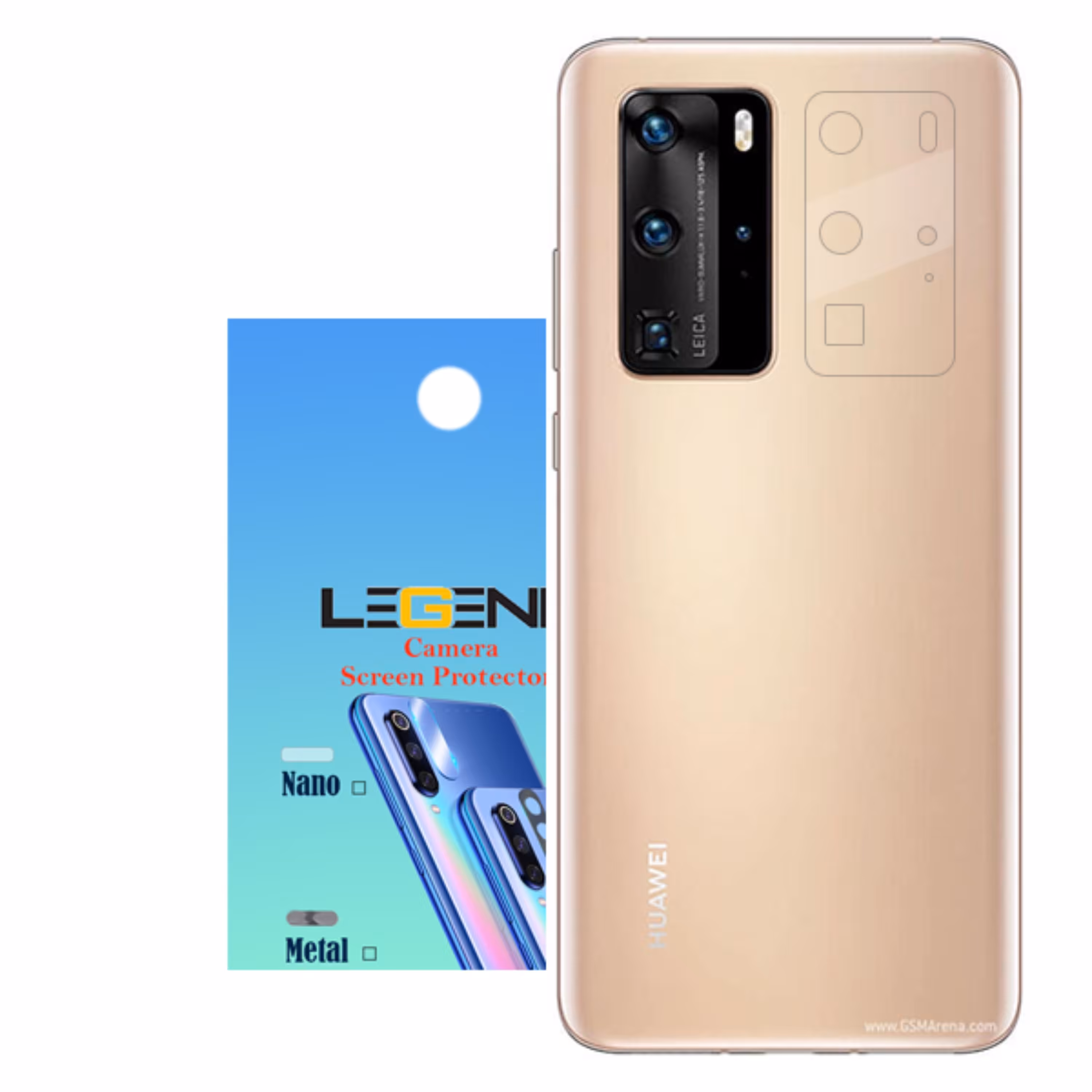 محافظ لنز دوربین لجند مدل نانو گلس مناسب موبایل هوآوی P40 Pro