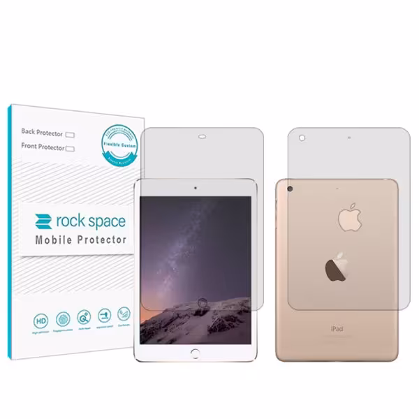 گلس صفحه نمایش و پشت تبلت اپل iPad mini 3 مدل نانو هیدروژل شفاف برند راک اسپیس کد LL