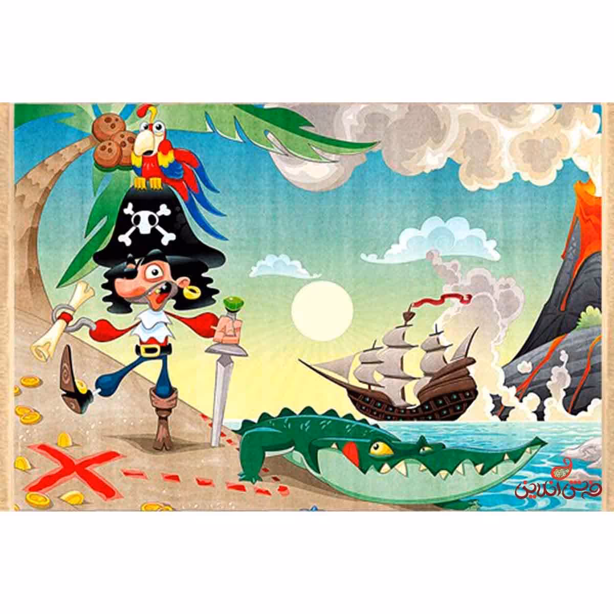 فرش ماشینی کودک کلاریس طرح دزد دریایی کد 100224