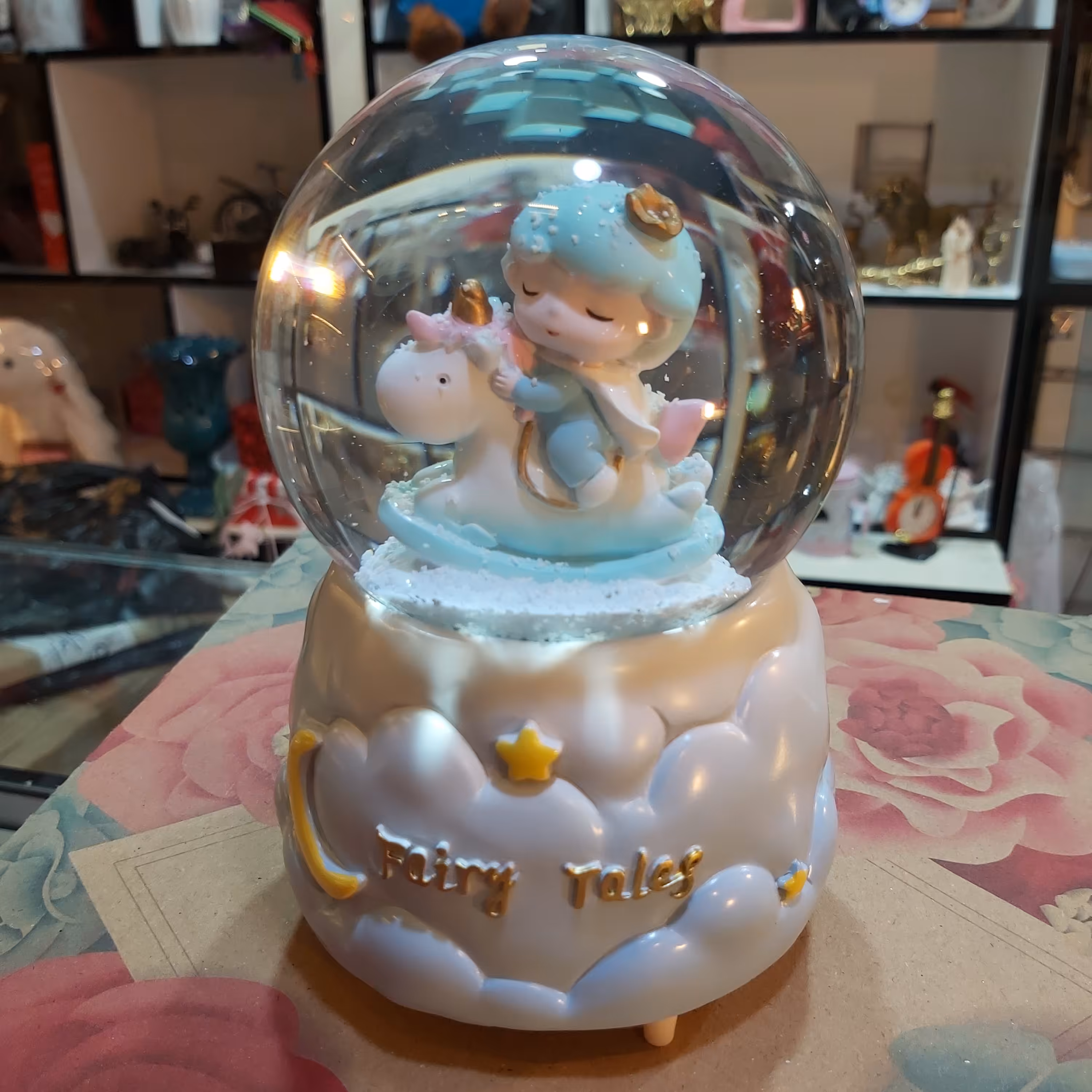 گوی موزیکال پمپی دخترونه اسب تک شاخ آبی،رقص نوردار خارجی بزرگ