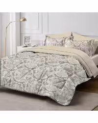 سرویس لحاف روتختی دو نفره 8 تکه نسکافه ای نوپه هوم Nopehome طرح مخمل شانل کد SNNE