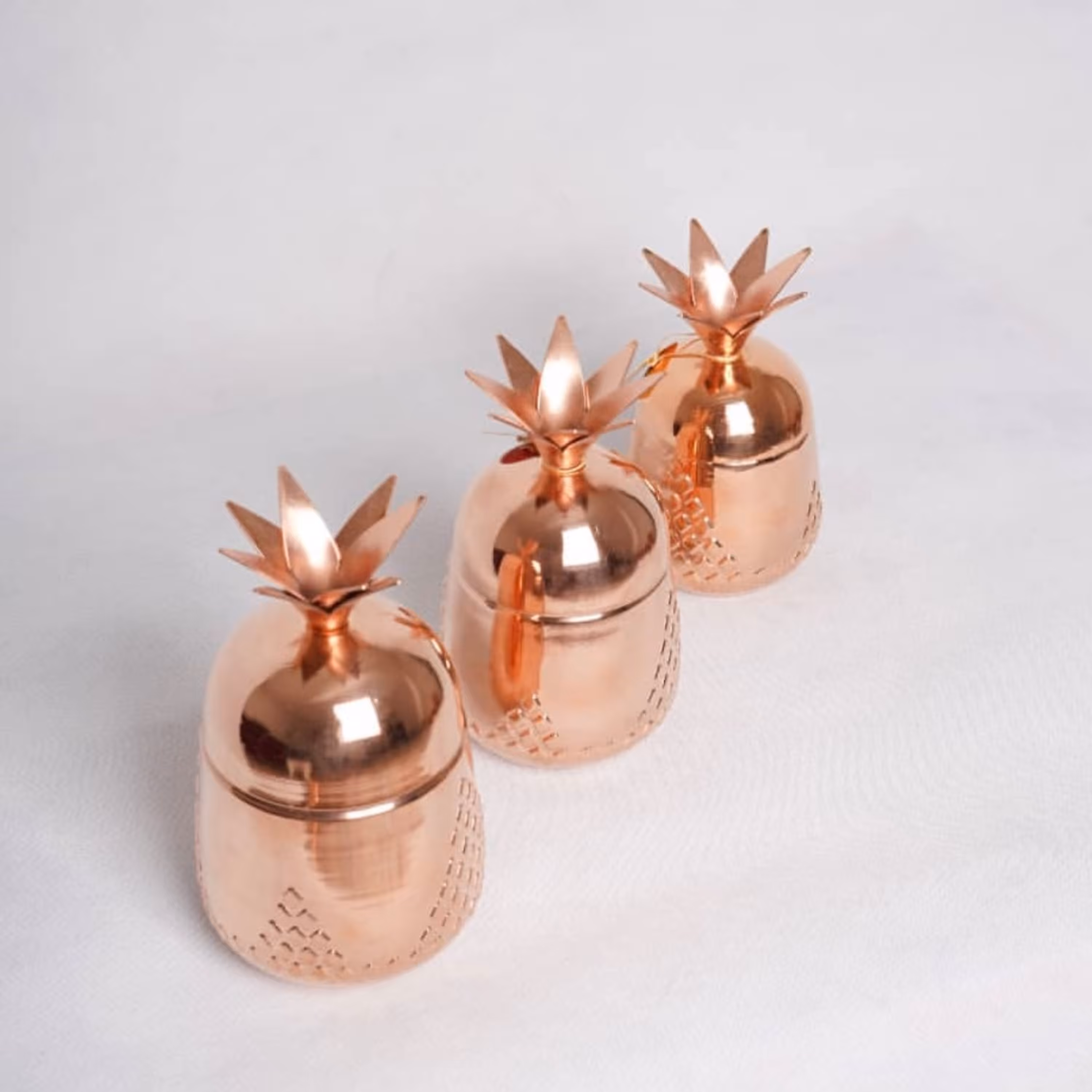 جا ادویه 3 تایی طرح اناناس مسی 3 سایز مختلف