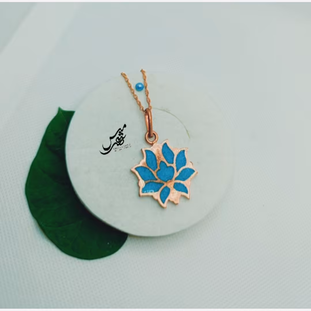 ست زیورالات مس گردنبند و انگشتر ودستبندگل