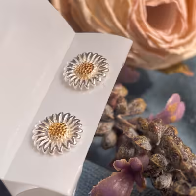 گوشواره نقره با عیار 925 بسیار براق و زیبا جذاب برای کادو تولد