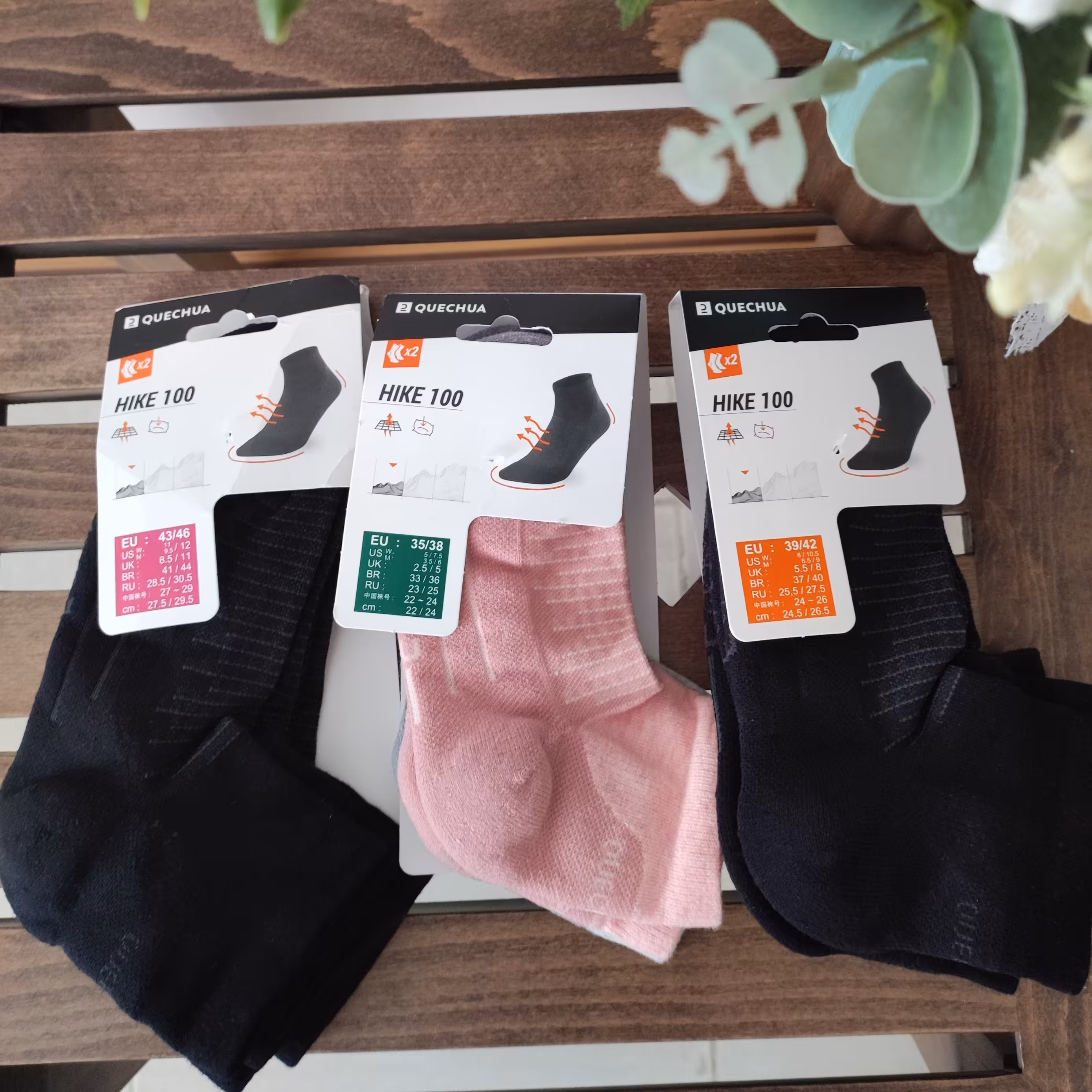 جوراب ساق کوتاه  -بسته دو جفتی- کچوا Quechua